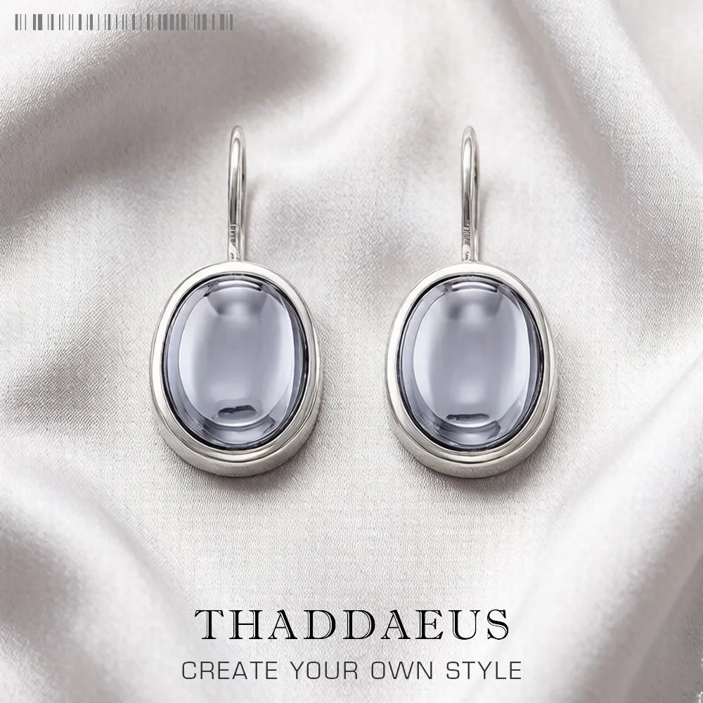 Damen-Ohrtropfen oval elegant aus Sterlingsilber