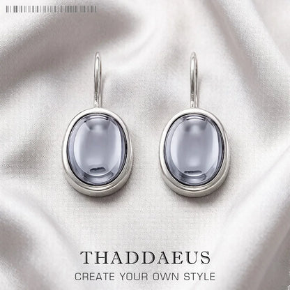 Damen-Ohrtropfen oval elegant aus Sterlingsilber