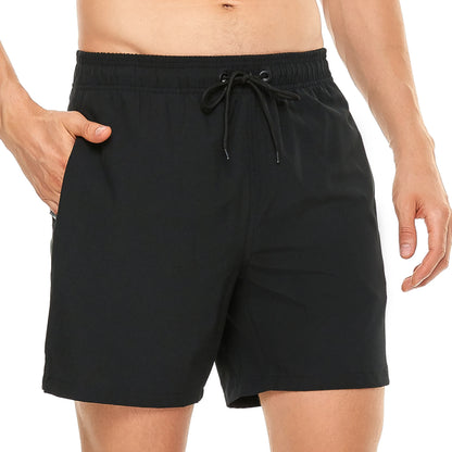 Herren-Badeshorts mit Farbverlauf, schnelltrocknend, mit Reißverschlusstaschen und Mesh-Futter – modische Schwimmshorts für den Strand