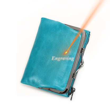 Damen Echtleder Geldbörse RFID Karten Fotohalter Geldbeutel Reise Geschenk