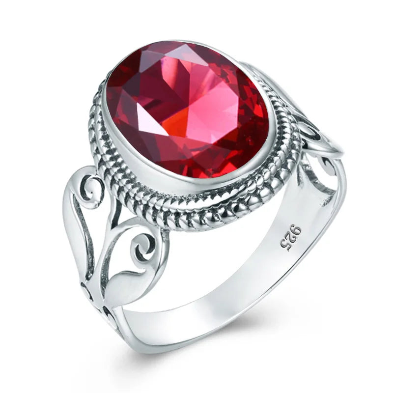 Damen-Ring Aus Sterling Silber Mit Ovaler Rainbow Fire Mystic Topaz Stein 10x16mm Goldtone Schmuck