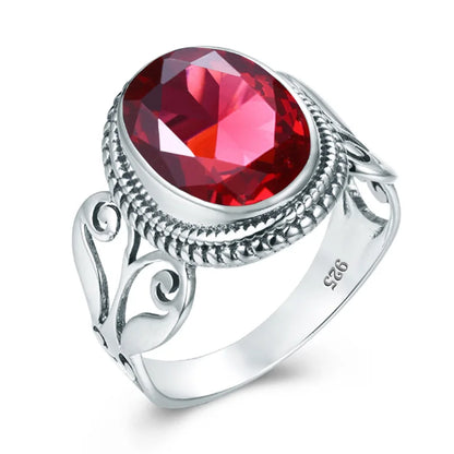 Damen-Ring Aus Sterling Silber Mit Ovaler Rainbow Fire Mystic Topaz Stein 10x16mm Goldtone Schmuck