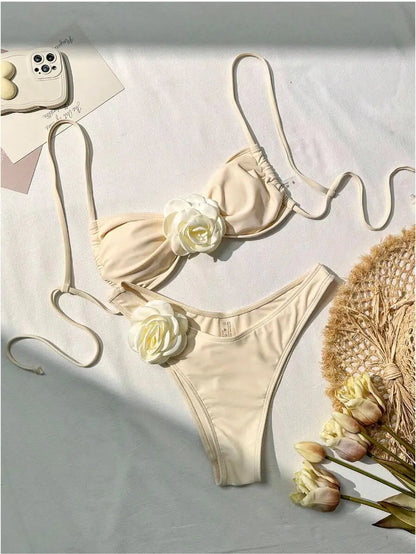 Dreiteiliges Damen-Bikini-Set im brasilianischen Stil – ideal für Strand und Pool