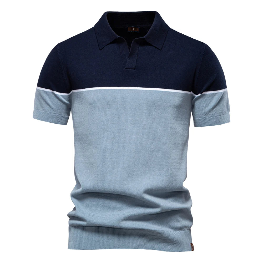 Herren Poloshirt Slim Fit Atmungsaktiv Mit Farbblock Leicht