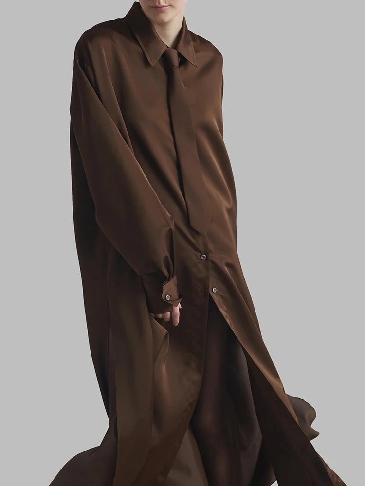 Eleganter Damen-Tunikablazer mit Reverskragen und langen Ärmeln im Patchwork-Design – ideal für die Straße