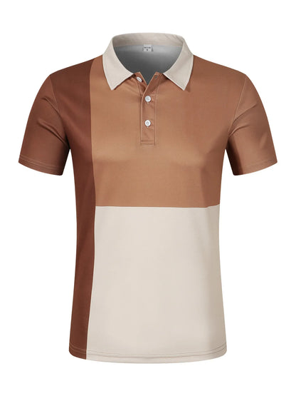 Sommerliches Polohemd mit Farbblock-Design und atmungsaktivem, bequemem Kurzarm – ideal für legere Anlässe