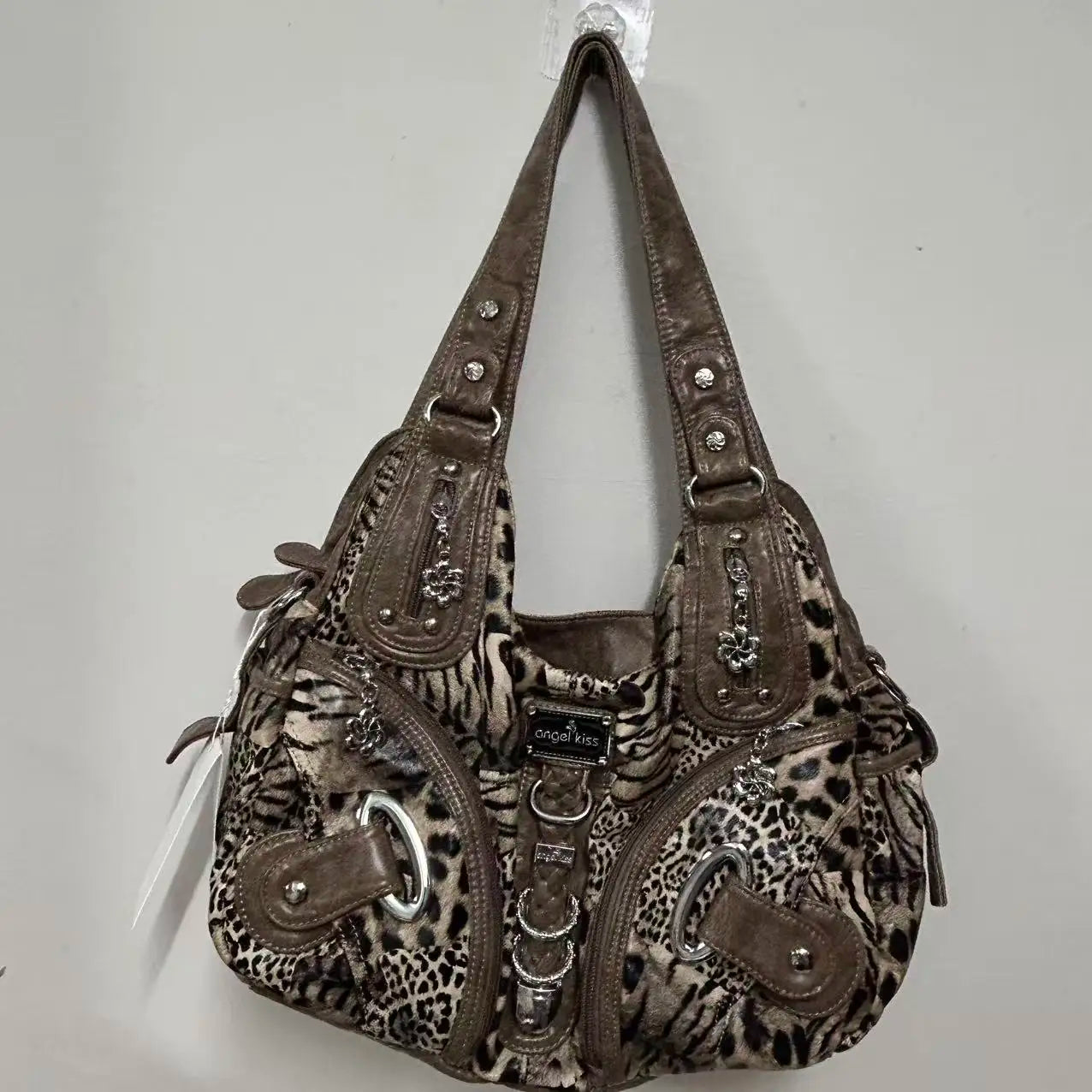 Damen-Hobo-Tasche Leopardenmuster großes Fassungsvermögen mit abnehmbarem Schultergurt