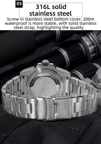 Herren-Taucheruhr mit Keramiklünette und NH35A-Automatikwerk