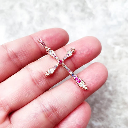 Damen-Anhänger Royalty Kreuz Roségold Bohemia aus Sterlingsilber