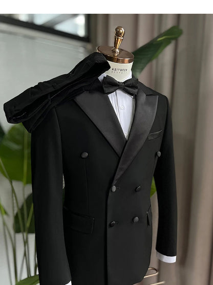 Lange Herren-Anzughose aus 50% Wolle, Slim Fit, tiefblau – ideal für Hochzeit, Büro und Alltag im Herbst und Frühling.