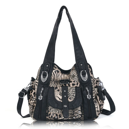 Damen-Schultertasche aus PU Mehrfachfächern Großem Fassungsvermögen Alltag und Reisen