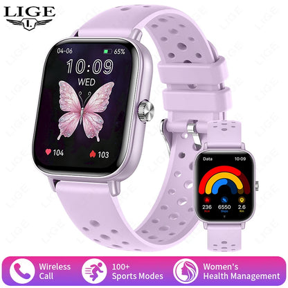 LIGE Smartwatch IP68 Wasserdichte Sport Fitness Smart Uhr 1,83 Zoll Bildschirm Gesundheit Überwachung Uhren Für Männer Frauen Reloj Hombre