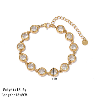Damen-Kettenarmband mit kubischen Zirkonia aus Edelstahl