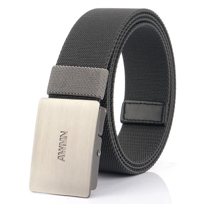 VATLY Silber Stretch-Gürtel Herren 3,8 cm mit Schnellverschluss 105–125 cm