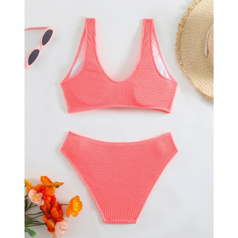 Braunes Bikini-Set mit Push-up-Effekt – verführerische Bademode für Strand und Pool