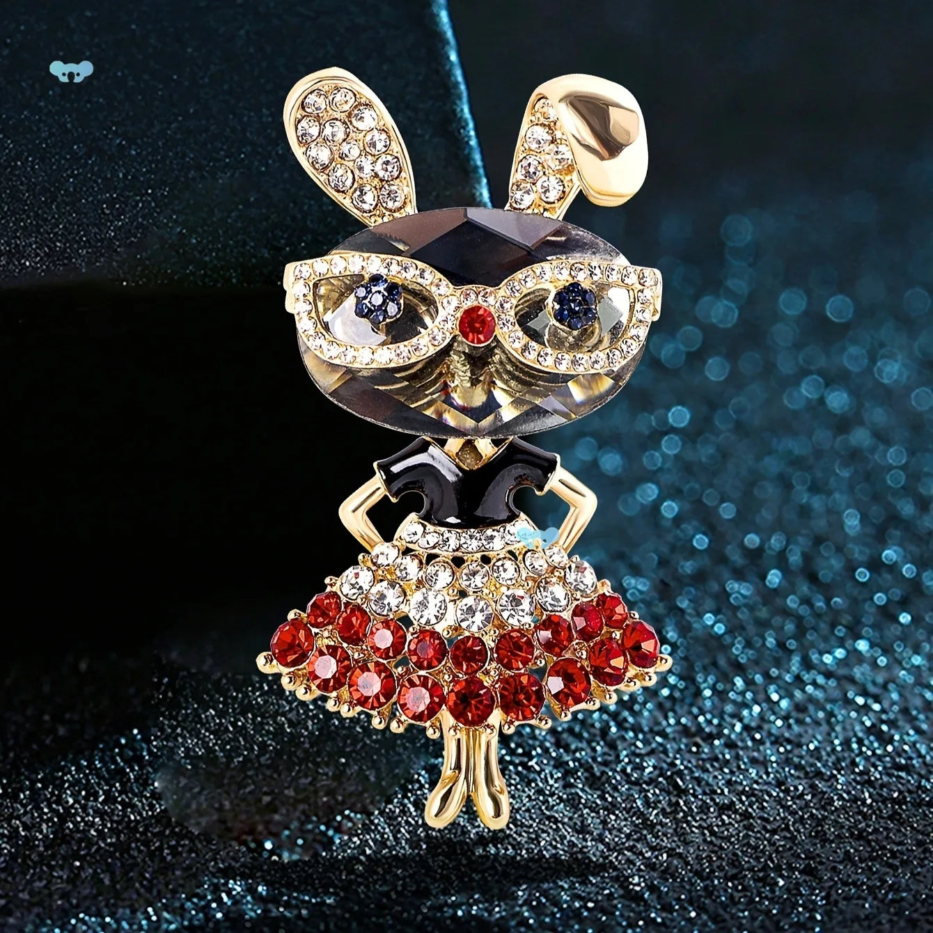 Brosche Hase Kristall Strass Luxus Kleidung Mantel Glänzend Damen