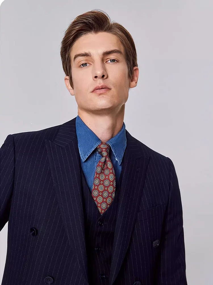 Eleganter Herrenanzug aus Leinen in Grün – Slim Fit Anzug mit Weste und Hose für Hochzeit oder Alltag