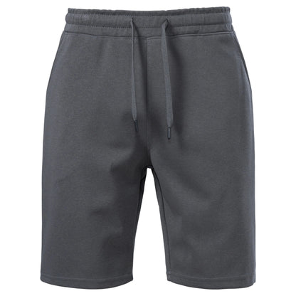 Herren-Shorts mit elastischem Bund und Kordelzug, dunklegrau, Rückansicht