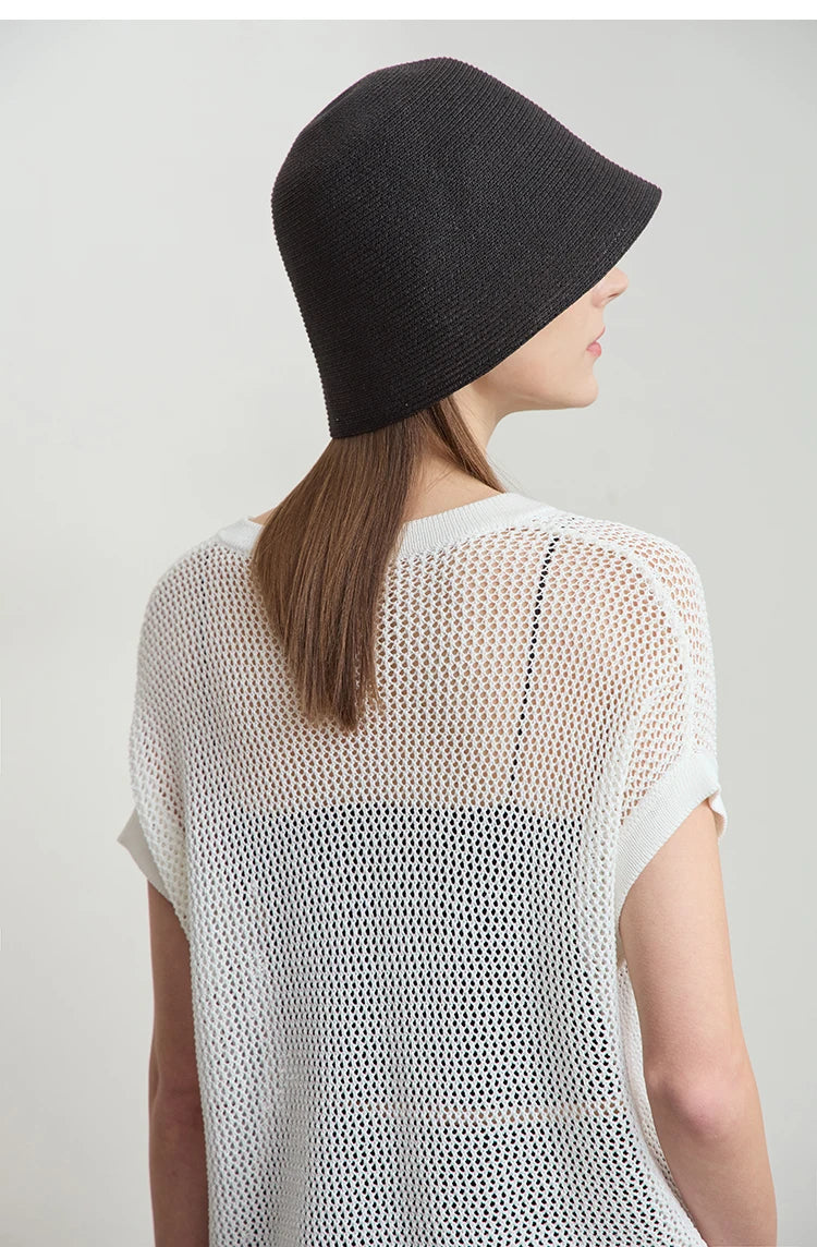 Damen V-Ausschnitt Pullover Viskose Kurzarm Aushöhlung Sommer