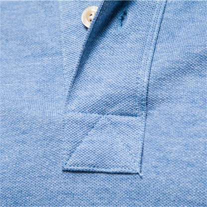 Herren Poloshirt aus Baumwolle in einfarbig mit klassischem Design für Freizeit und Business