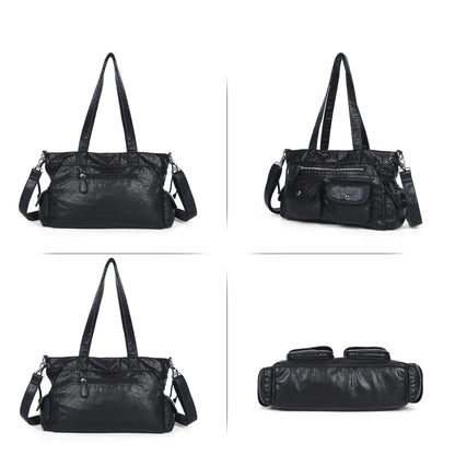 Damen-Schultertasche Mit Mehrfachtaschen Und Handyfach Im Vintage-Stil Alltagsbegleiter