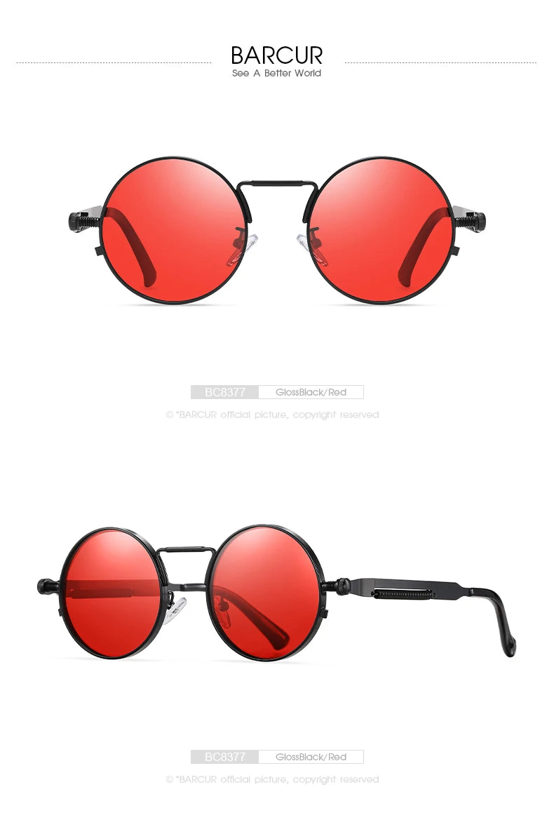 Sonnenbrille rund Steampunk Retro polarisiert UV400 Herren Damen