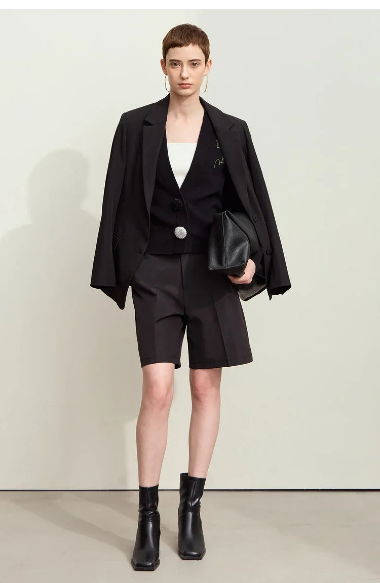 Damen-Strickjacke V-Ausschnitt Stickerei locker Langarm Herbst
