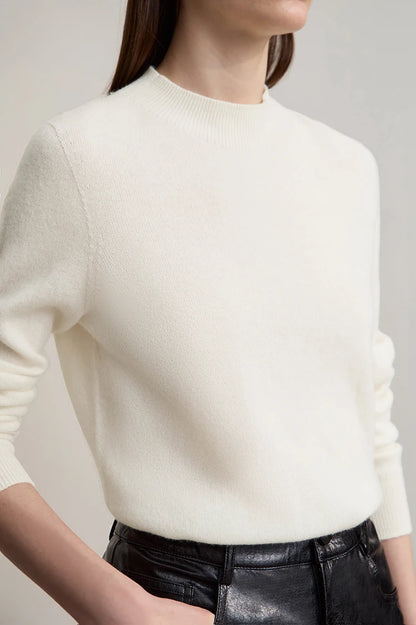 Damen-Rollkragenpullover Wolle-Kaschmir locker Herbst
