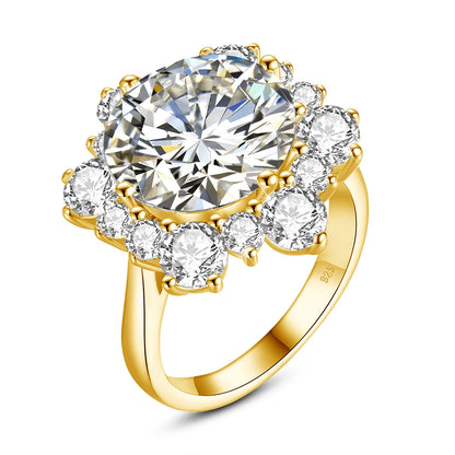 Damen-Ring Moissanit 8ct Rundschliff 13mm Zertifiziert für Verlobung oder Hochzeit