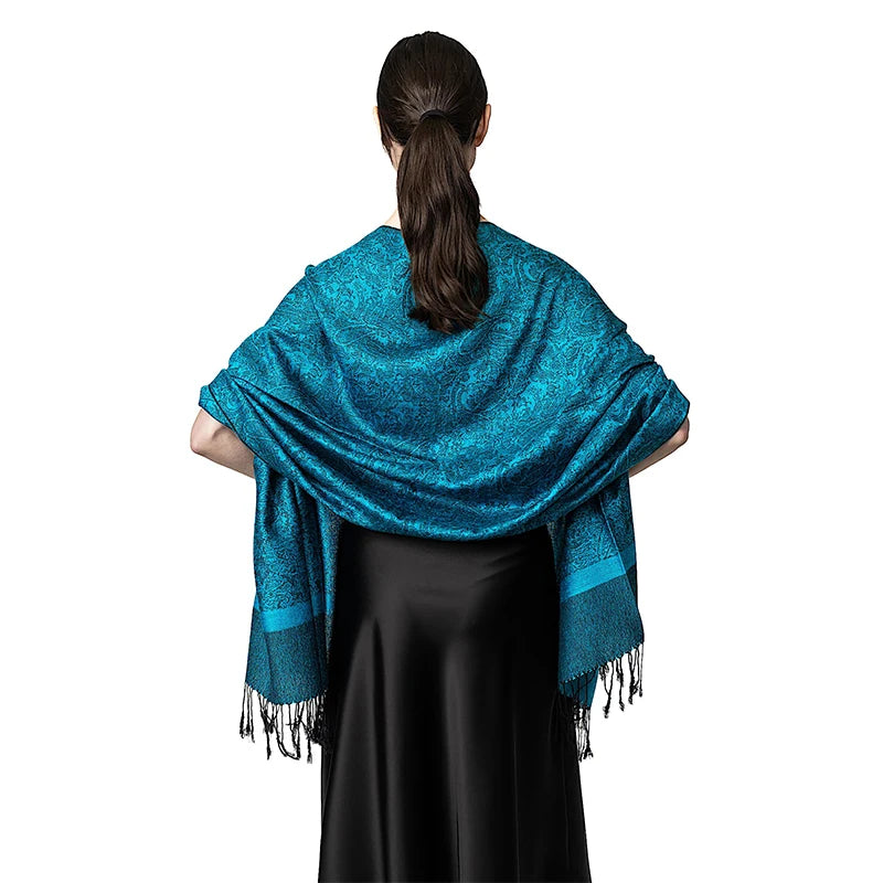 Damen Jacquard Schal ethnisch Kaschmir dick weich Halstuch Bandana Outdoor
