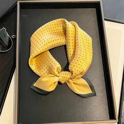 Damen Seidenschal gepunktet quadratisch Kopftuch Hijab Bandana Pashmina D