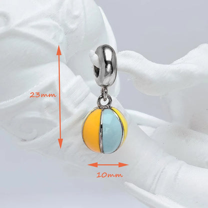 Damen-Charm-Anhänger Wasserball bunt sportlich aus Sterlingsilber