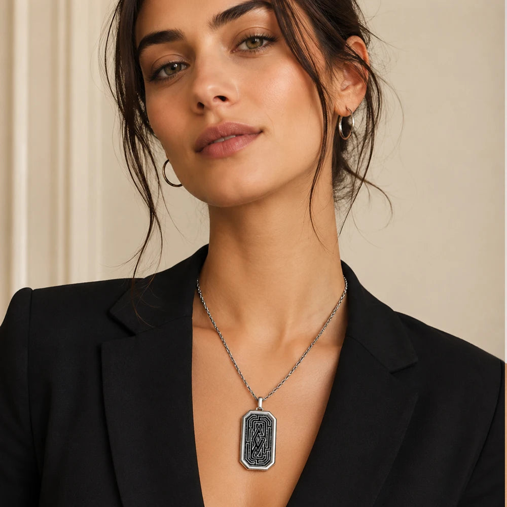Damen-Charm-Anhänger Labyrinth Glück II aus Sterlingsilber