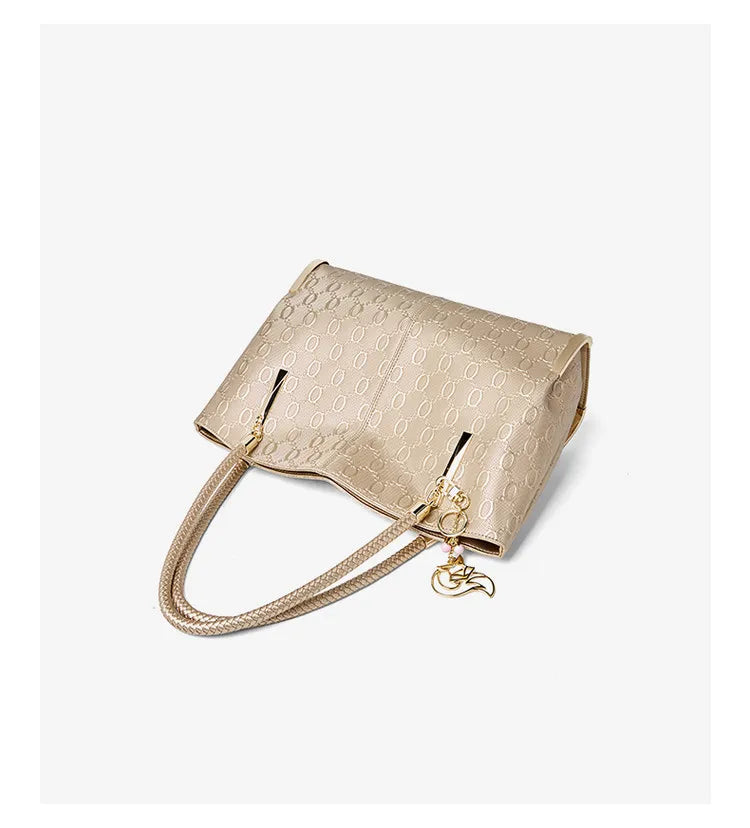 Damen Handtasche aus Split-Leder mit großer Kapazität