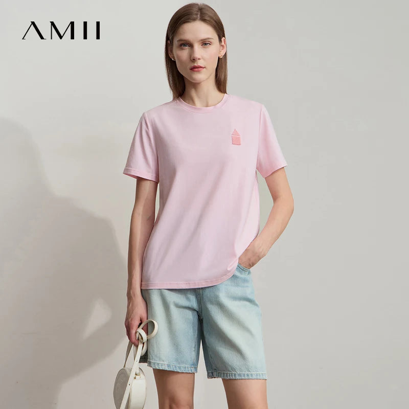 Damen T-Shirt aus Eisprozellan mit Rundhalsausschnitt und antibakteriellen Eigenschaften