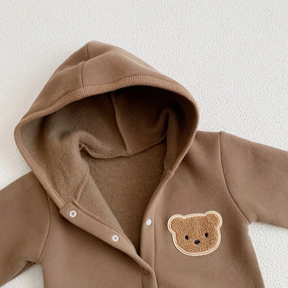Kleinkind Overall mit Kapuze im Bären-Design für Neugeborene und Babys