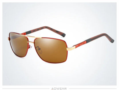 AOWEAR männer Polarisierte Verspiegelte Sonnenbrille für Männer Frauen Luxus Qualität Retro Rechteck UV400 Fahren Sonnenbrille gafas de sol
