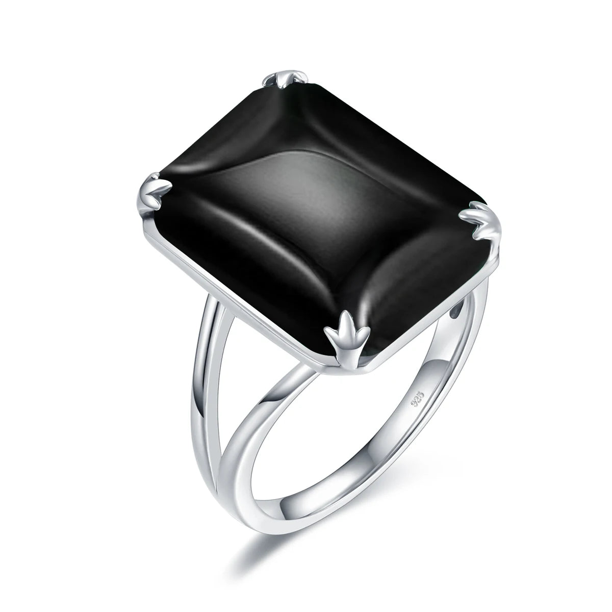 Damen-Amethyst-Ring aus 925er Sterlingsilber mit rechteckigem Stein 13x18 mm Feines Schmuckstück