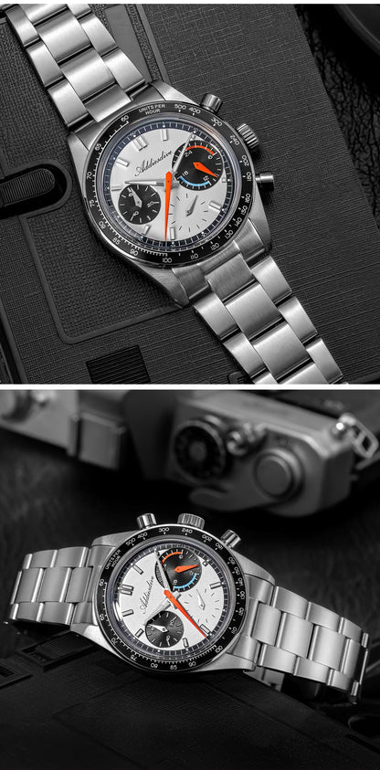 ADDIESDIVE 37mm Men Watch AD2539 BGW9 Super Luminous Chronograph Watch Bubble Mirror Glass 10Bar Waterproof VK63 Quartz Watches