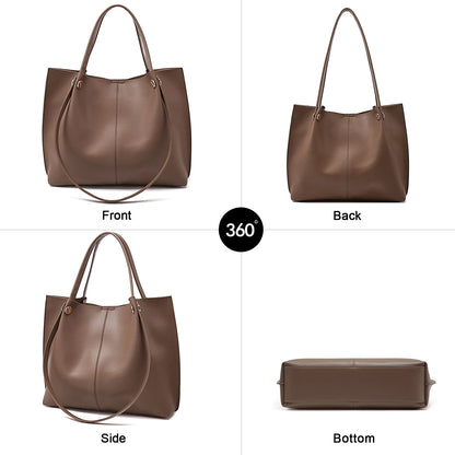 Damen Schultertasche Aus Splitleder Retro-Stil Großes Fassungsvermögen