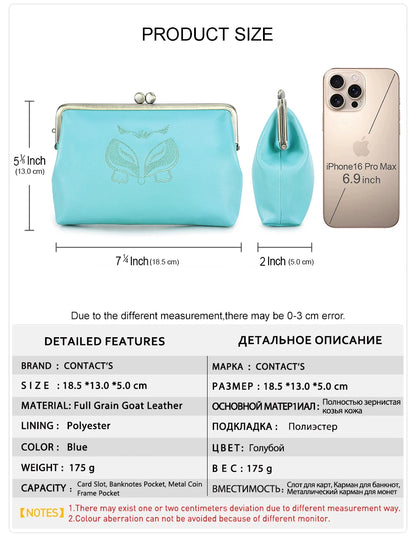 Damen Echtleder Geldbörse Fuchs Design bunt Luxus Designer Reise Geschenk