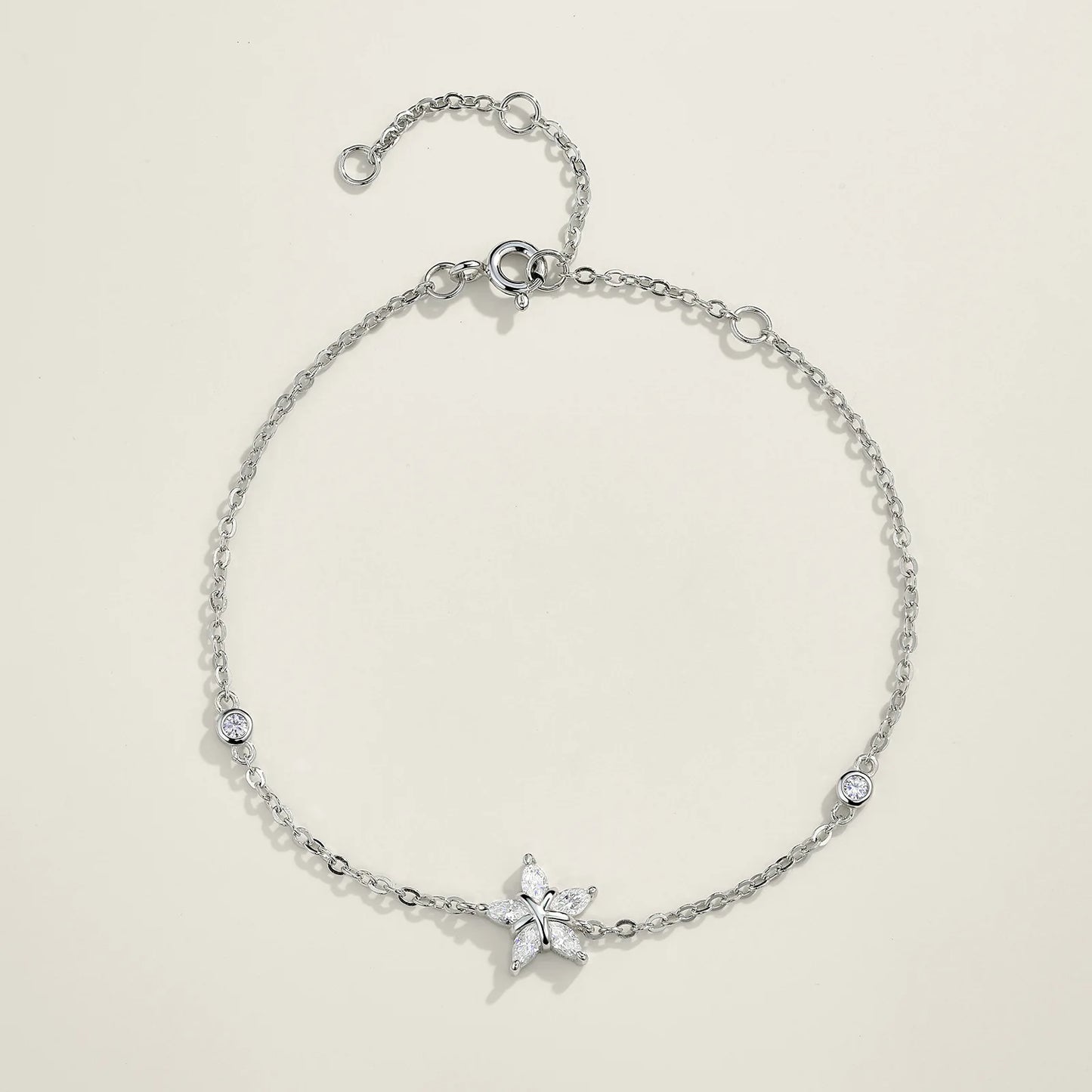 Damen-Kettenarmband mit Stern-Moissanit aus Sterlingsilber