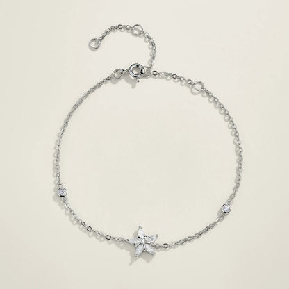 Damen-Kettenarmband mit Stern-Moissanit aus Sterlingsilber