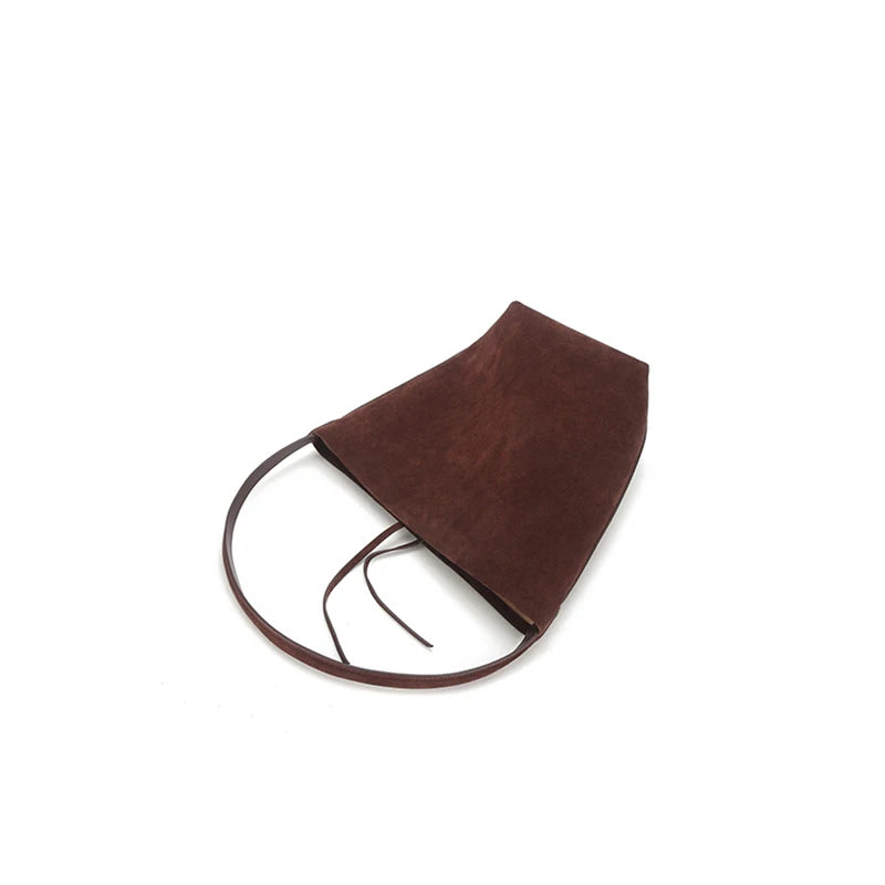Damen Wildleder Bucket-Bag | Tote In Mittlerer Größe Kaffee