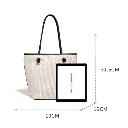 Damen Schultertasche aus Stoff im Bucket-Stil Casual Große Tasche