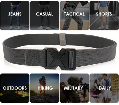 Herren-Taktischer Gürtel aus Nylon mit Elastischem Band und Schnellverschluss 3,8 cm Breite