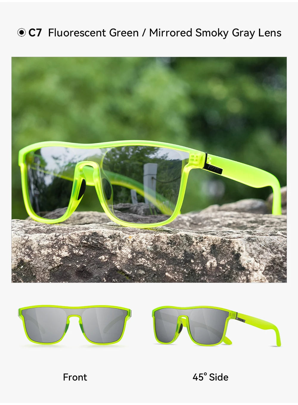 Sonnenbrille übergroß Einteiler polarisiert 153mm gebürstet Herren