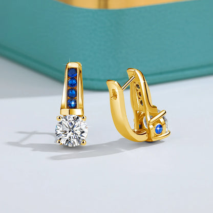 Damen-Ohrhänger Moissanit aus Sterlingsilber, D-Farbe VVS1, 2 Karat, 8 mm Schmuck für Hochzeit und Festlichkeiten