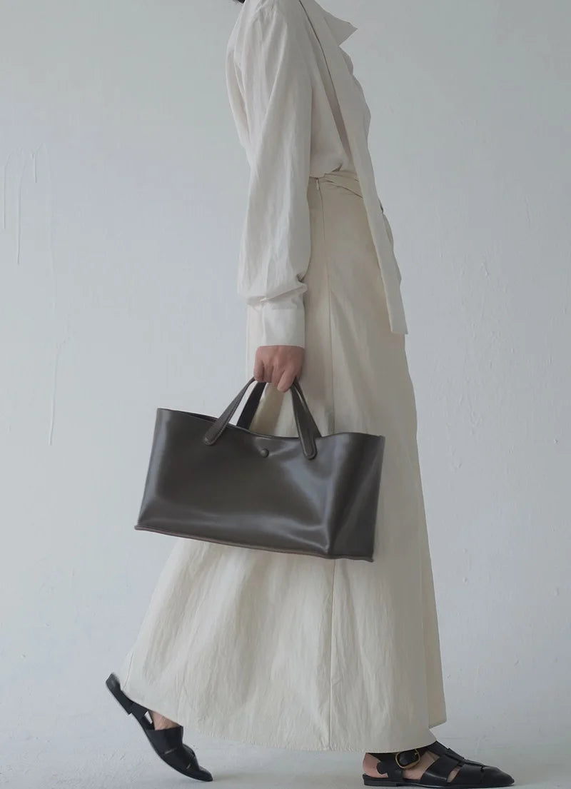 Spaltleder Handtasche | Große Kapazität Top-Handle