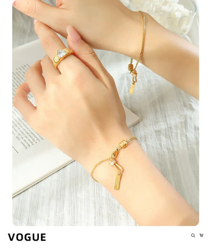 Damen-Gliederarmband mit Zirkonia-Fassung aus Edelstahl
